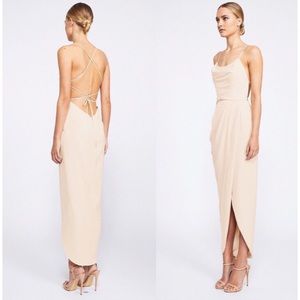 Shona Joy Core Lace Up Cowl Maxi bridesmaid dress